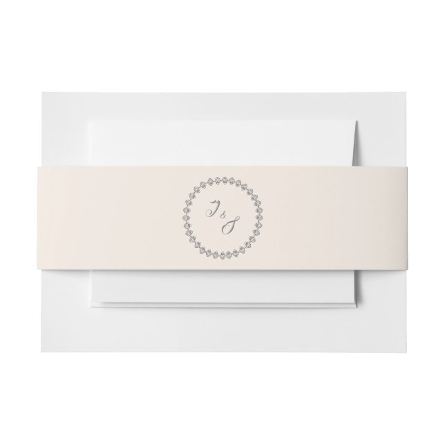 Bandeau De Faire-part Élégante plaque de papier monogramme (Devant Example)