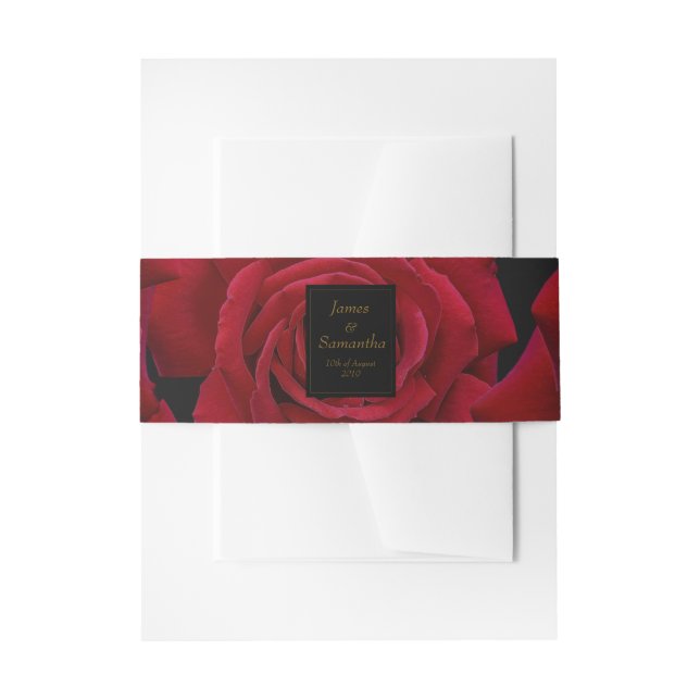 Bandeau De Faire-part Élégante Rose rouge - Mariage (Devant example)