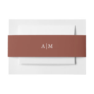 Bandeau De Faire-part Élégante Terracotta Monogramme Invitation Bande de