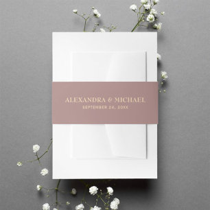 Bandeau De Faire-part Élégante Typographie Or Propre Purple Mariage