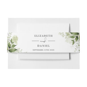 Bandeau De Faire-part Élégante verdure Mariage Floral