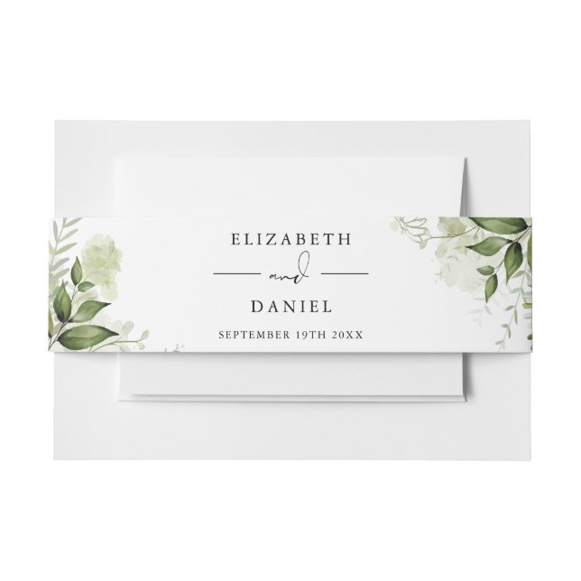 Bandeau De Faire-part Élégante verdure Mariage Floral (Devant Example)