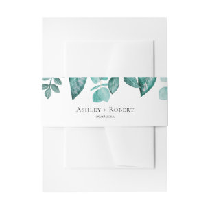 Bandeau De Faire-part Elégante verdure Turquoise Aquarelle Mariage moder