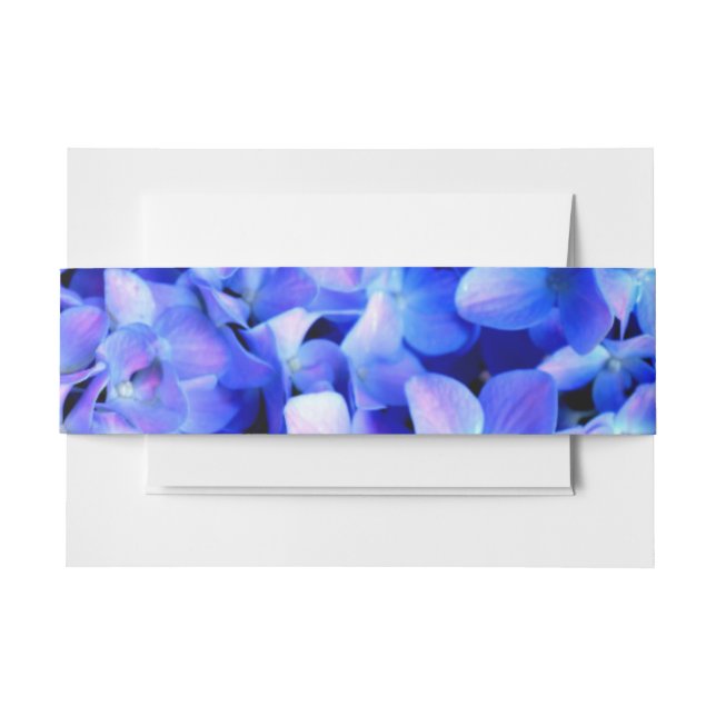 Bandeau De Faire-part Elégantes hydrangées florales violettes bleues (Devant Example)