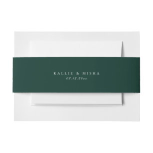 Bandeau De Faire-part Emerald Green Solid Color Mariage Botanique