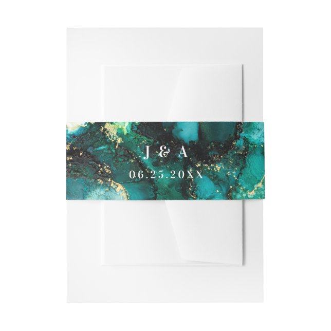 Bandeau De Faire-part Emerald Jewel Tone Mariage Design (Devant example)