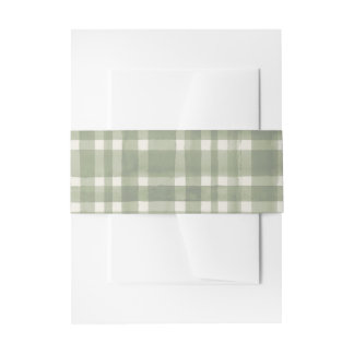 Bandeau De Faire-part En vichy Aquarelle verte