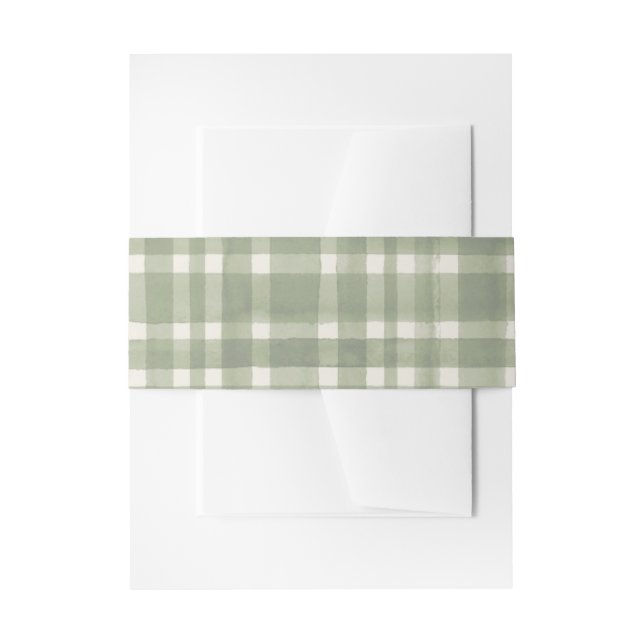 Bandeau De Faire-part En vichy Aquarelle verte (Devant example)