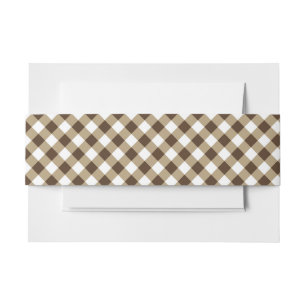 Bandeau De Faire-part en vichy blanc Brown
