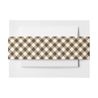 Bandeau De Faire-part en vichy blanc Brown
