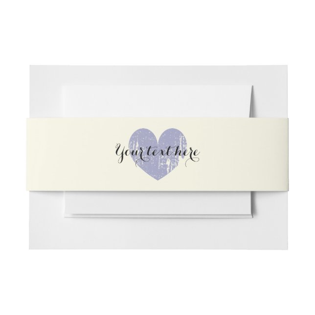 Bandeau De Faire-part Enveloppe cardiaque lavande personnalisée bandes d (Devant Example)