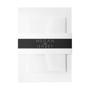 Bandeau De Faire-part Épouser noir et blanc de rayures
