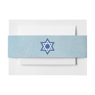 Bandeau De Faire-part Étoile juive israélienne de David Bleu et Blanc
