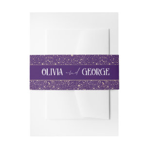 Bandeau De Faire-part Étoiles Mariage violet et or
