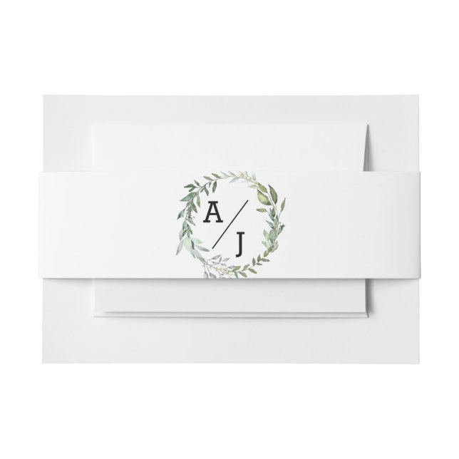 Bandeau De Faire-part Eucalyptus Monogram Faire-part de mariage Belly Ba (Devant Example)