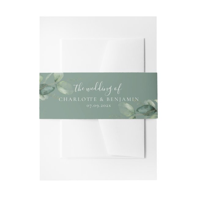Bandeau De Faire-part Eucalyptus Script Le Mariage De (Devant example)