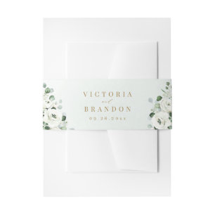 Bandeau De Faire-part Eucalyptus Verdure blanc floral rustique mariage