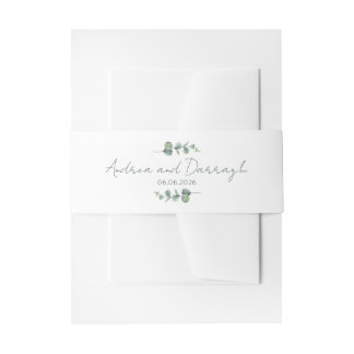 Bandeau De Faire-part Eucalyptus Wedding Invitation Belly Band 1001A