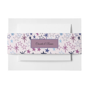 Bandeau De Faire-part Explosion d'étoiles argentées, bleues et violettes