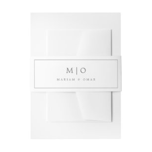 Bandeau De Faire-part Faire-part de mariage à monogramme argenté minimal