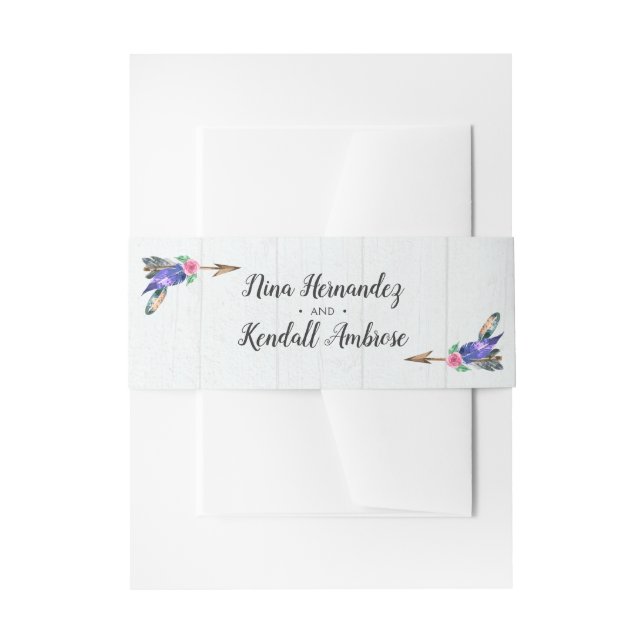 Bandeau De Faire-part Faire-part de mariage Boho Rustique Floral (Devant example)