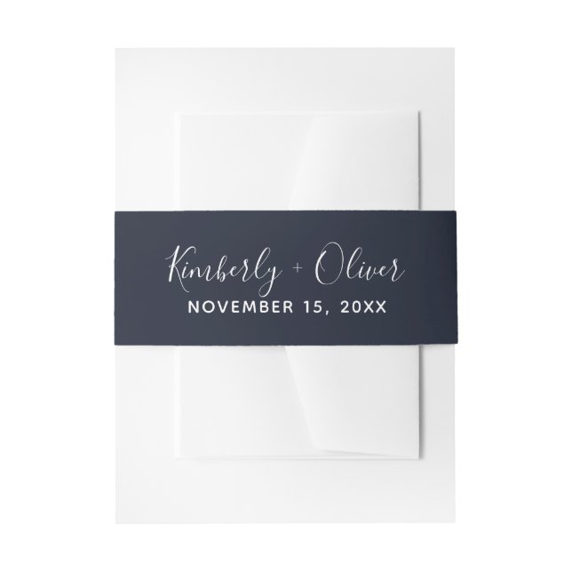Bandeau De Faire-part Faire-part de mariage de calligraphie simple Marin (Devant example)