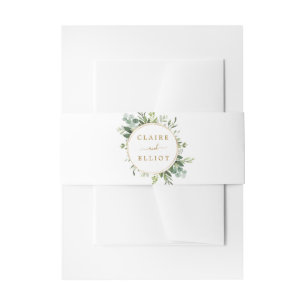 Bandeau De Faire-part Faire-part de mariage de couronne de verdure en or