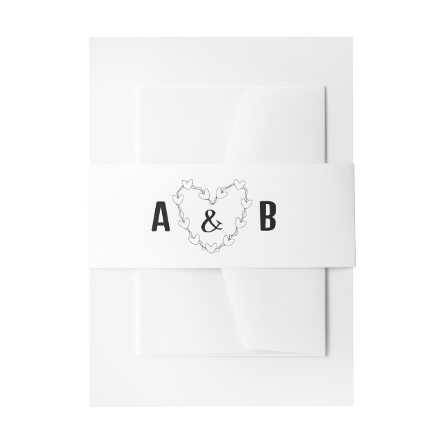 Bandeau De Faire-part Faire-part de mariage de script minimal en noir et (Devant example)