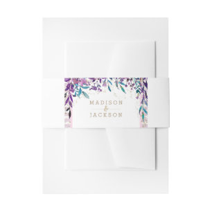 Bandeau De Faire-part Faire-part de mariage d'or violet au champagne Flo
