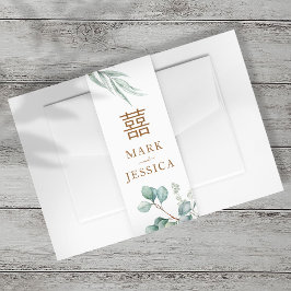 Bandeau De Faire-part Faire-part de mariage double bonheur Eucalyptus