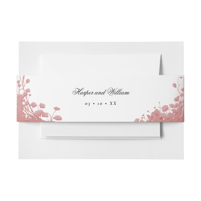Bandeau De Faire-part Faire-part de mariage floral rose romantique (Devant Example)