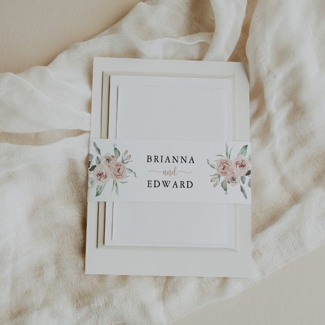 Bandeau De Faire-part Faire-part de mariage florale rose classique (Créateur téléchargé)