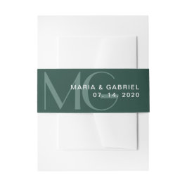 Bandeau De Faire-part Faire-part de mariage minimal de monogramme vert é