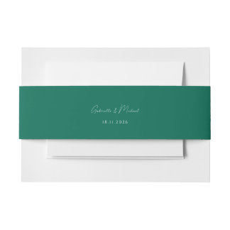 Bandeau De Faire-part Faire-part de mariage moderne Emerald Green Script