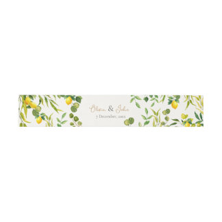 Bandeau De Faire-part Faisceau de mariage au citron à l'aquarelle avec b