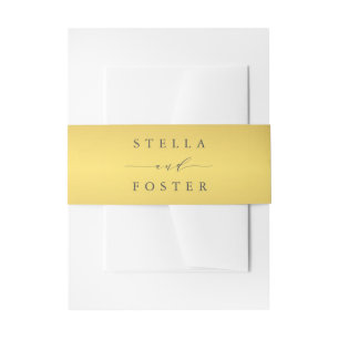 Bandeau De Faire-part Faux Gold Foil Mariage personnalisé