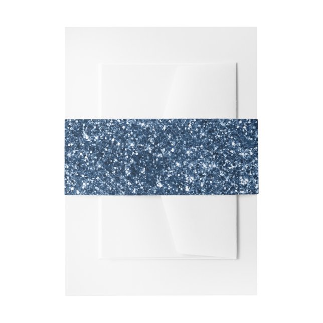 Bandeau De Faire-part Faux Pailleté Bleu Marine (Devant example)