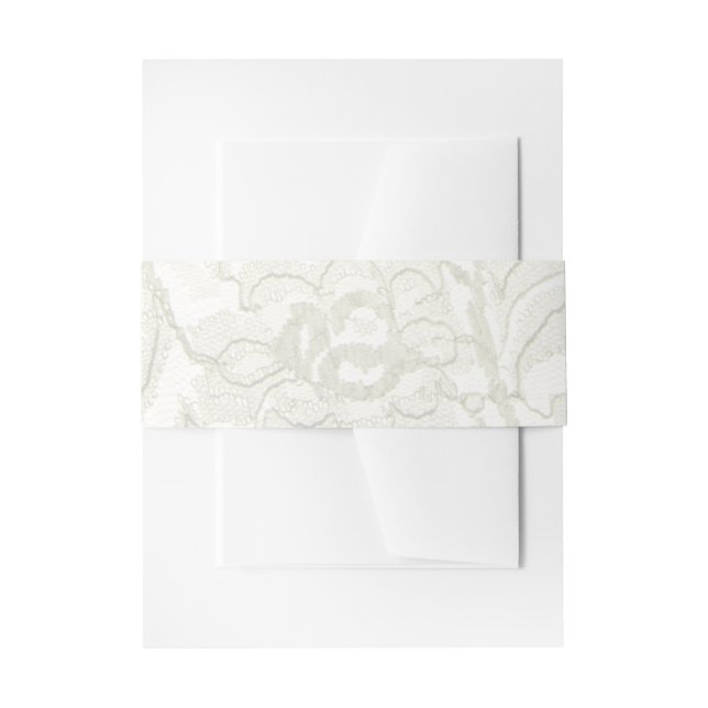 Bandeau De Faire-part Faux White Lace Mariage (Devant example)