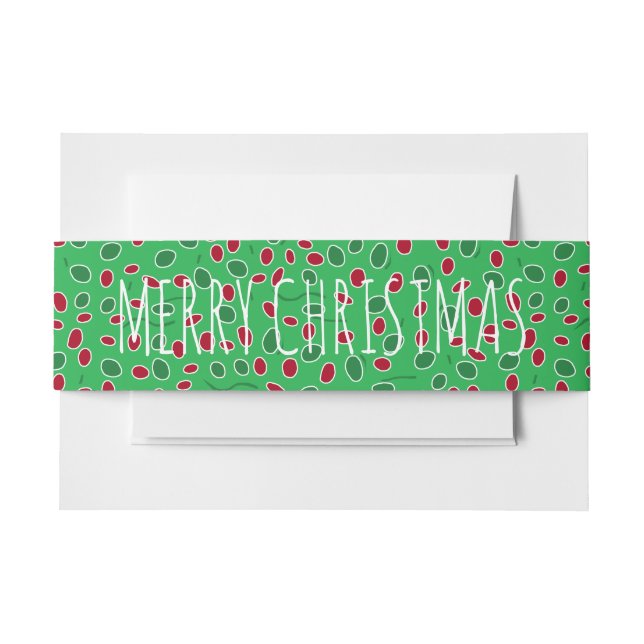 Bandeau De Faire-part Festive Green Invitation Belly Band (Devant Example)