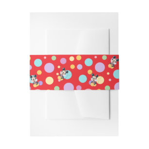 Bandeau De Faire-part Fête bébé Mickey Mouse pois rouges
