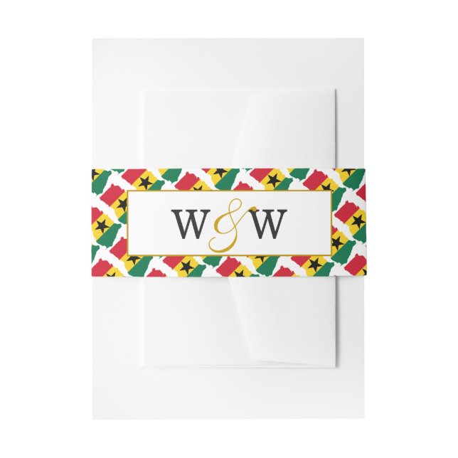 Bandeau De Faire-part Fête du Mariage du monogramme GHANA (Devant example)