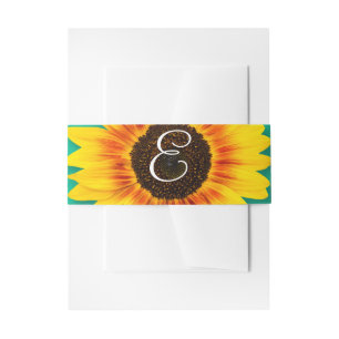 Bandeau De Faire-part Fête en papier floral personnalisé tournesol