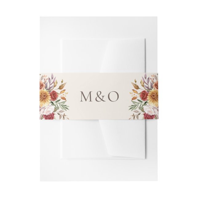 Bandeau De Faire-part Feuillage Automne Couleurs Ivoire (Devant example)