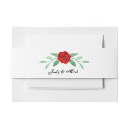 Bandeau De Faire-part Feuillage de verdure floral rouge