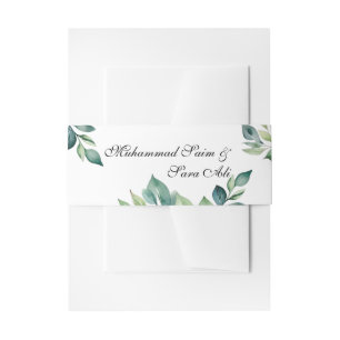 Bandeau De Faire-part Feuille Eucalyptus moderne code QR Mariage musulma