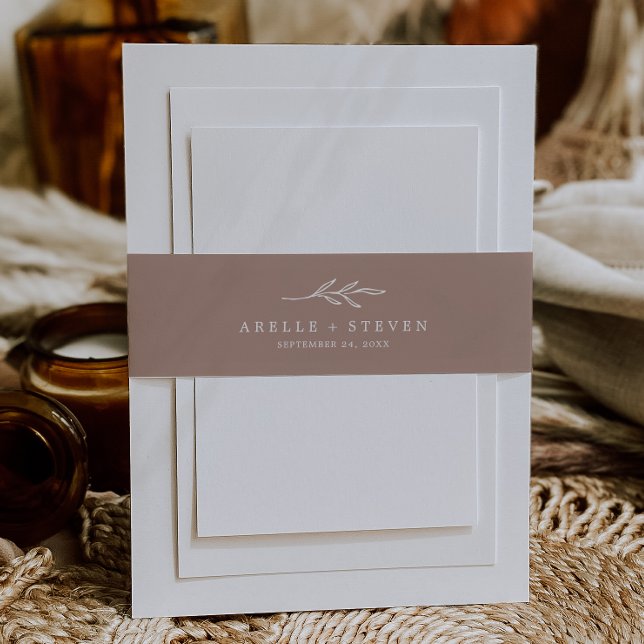 Bandeau De Faire-part Feuille minimale | Groupe de ventre Mariage neutre (Créateur téléchargé)