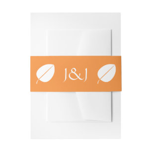 Bandeau De Faire-part Feuilles d'automne dans Orange Invitation Belly Ba