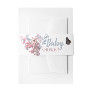 Bandeau De Faire-part Feuilles papillons, Baby shower élégant