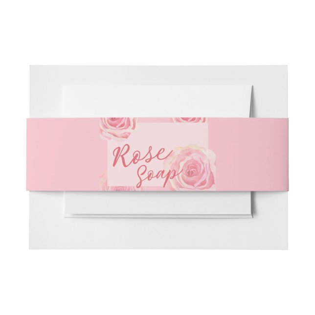 Bandeau De Faire-part Feuilles rose Blush Soap Band Wrap (Devant Example)