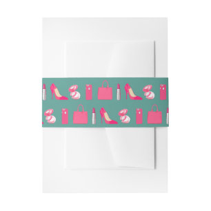 Bandeau De Faire-part Fille choses turquoise & ceinture rose